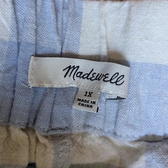 Madewell Light Blue and White Plaid Midi Skirt - Picture 4 of 4